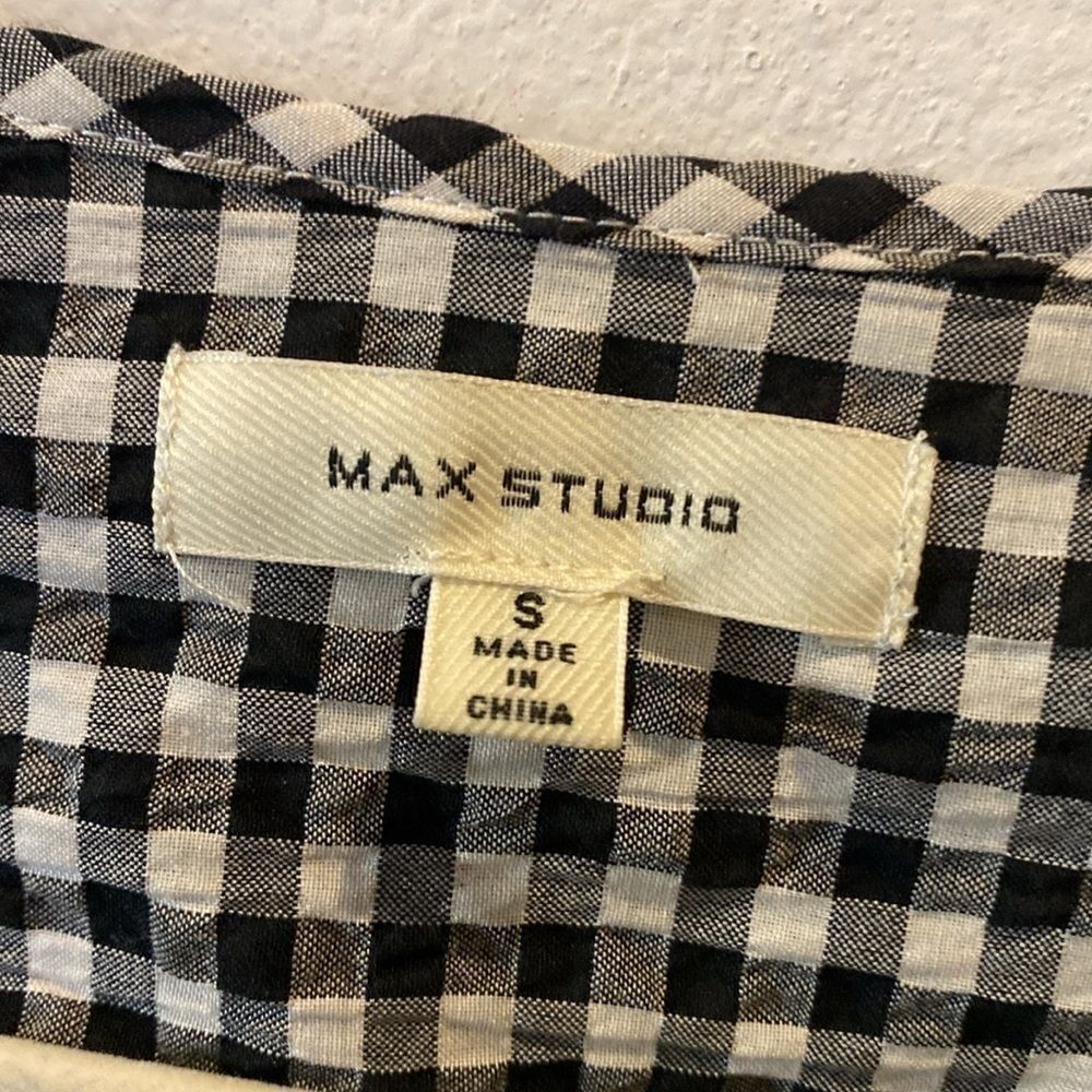 Max Studio Wrap Gingham Fall Blouse S​​​​​​​​​​​​​​​​​​​ - Picture 2 of 7